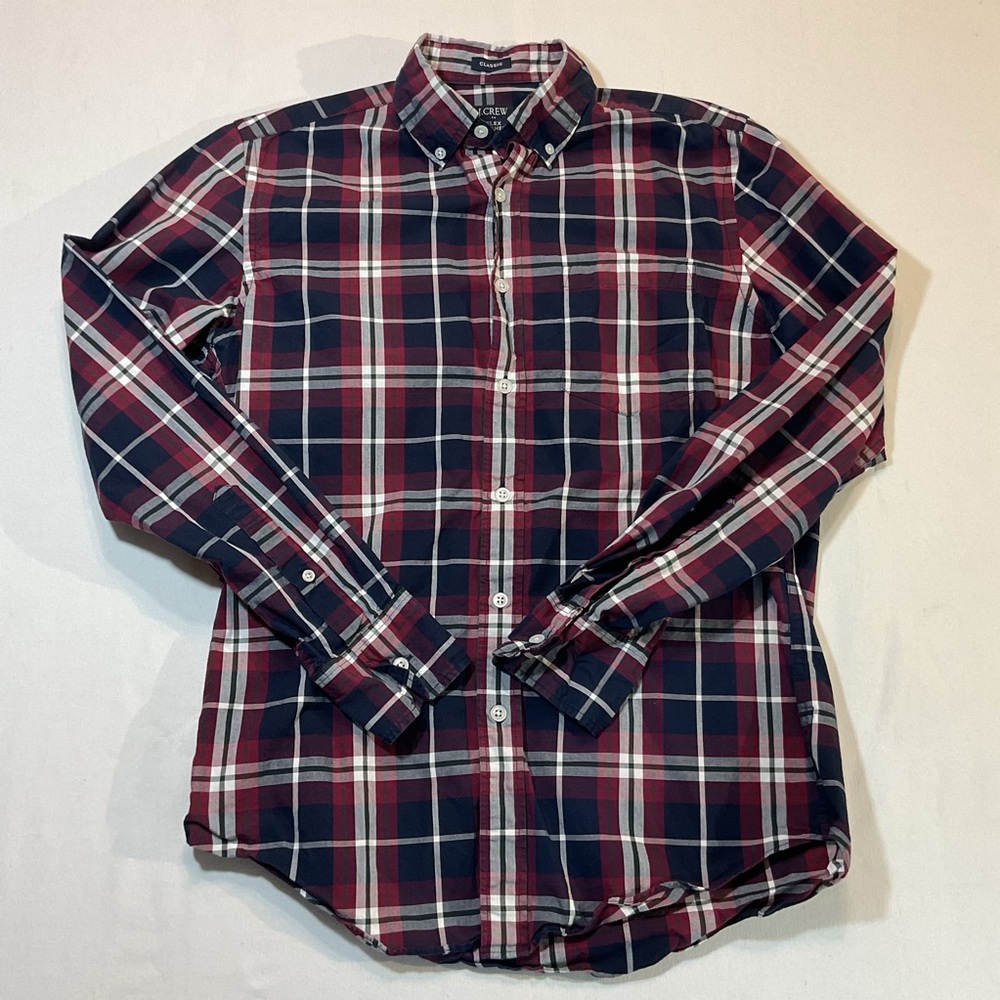 J.‎ Crew Flannel Shirt Collar Red/Blue Button-Up, Size S Everyday